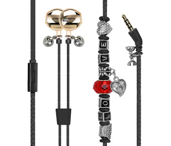 Promate VOGUE-3 Wearable Bracelet Style Stereo Earphones With Pandora Beads - Black in KSA