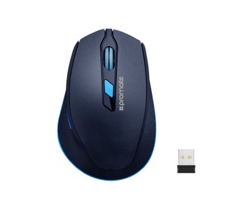 Promate Clix-6 Ergonomically Designed 2.4GHz Wireless Mouse, Blue in KSA