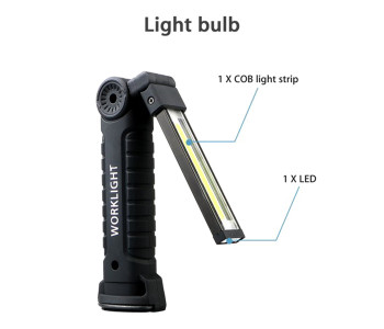 Express Delivery - COB LED Magnetic Base Cordless LED Work Light - Black - ID 37187