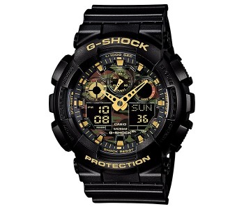 Casio G Shock GA-100CF-1A9DR Mens Analog And Digital Watch Black And Gold in UAE
