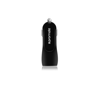 Promate Vivid 3100mAh Dual USB Car Charger, Black in KSA