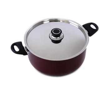Express Delivery - Royalford RF389C22 22 cm Non-Stick Cooking Pot - Maroon - ID 2466