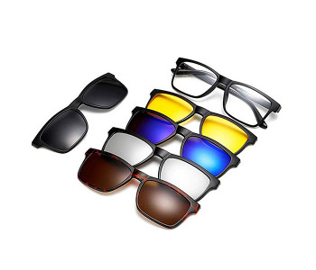 New Polarized 2201 Sunglass With 5 Magnetic Inter-Changeable Colour Shades in KSA