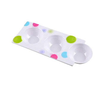 Royalford RF7402 Melamine Three Divided Serving Dish - White in KSA