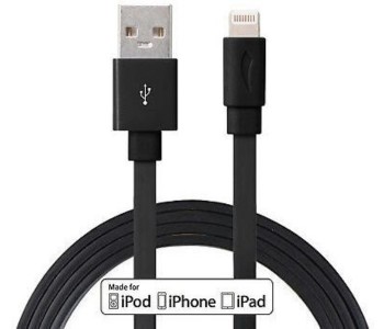 1 Meter Lightning 8 Pin USB Rapid Charging Cable For All Apple IOS Devices LC7 - Black in OMAN