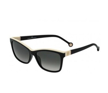 Carolina Herrera SHE598 0700 Oval Black Frame & Grey Mirrored Sunglasses For Unisex in OMAN