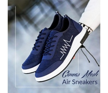 Canvas Mesh Air Walking Sneakers For Men EU43 CWSMB54 Blue in UAE