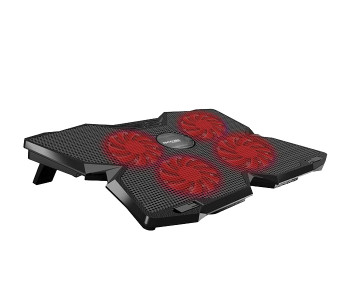 Promate AIRBASE-3 Ergonomic Laptop Cooling Pad With Silent Fan Technology - Black in KSA