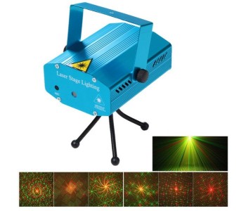 New Arrivals For 6 in 1 Portable Mini Laser Stage Light Projector for Disco Party with 150mw - Blue - ID 9781