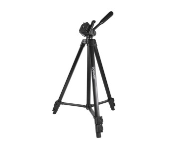 Go Smart Professional Foldable 3 Way Pan Head Camera Tripod - Black in OMAN