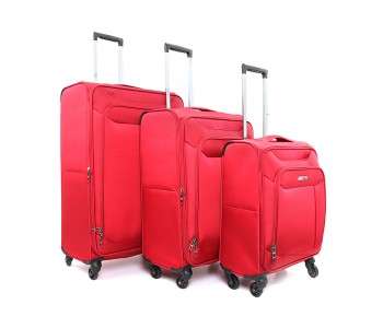 Para John PJTR3116R Soft Trolley Bag Set Of 3 Pieces - Red in UAE