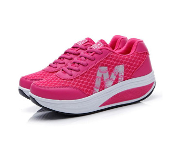 F-Trend Womens Breathable Mesh Muffin Rocking Leisure Shoes EU-37 - Pink in UAE