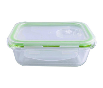 Royalford RF8810 Glass Airtight Container - 400ml, Clear & Green in UAE