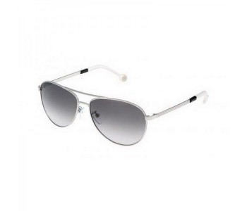 Carolina Herrera SHE0450579 Round Silver Frame & Gradent Black Mirrored Sunglasses For Women in OMAN