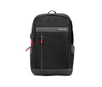 Promate Metro-BP 13-inch Travel Laptop Backpack With USB Charging Port - Black in KSA