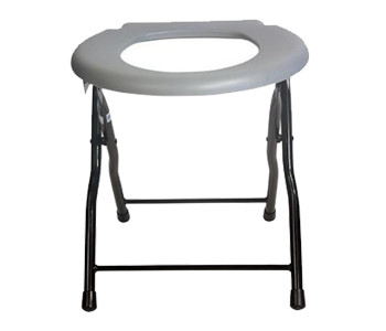Folding Commode Chair Steel Portable Camping Toilet Seat - Grey & Black in KSA