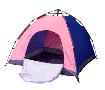 Taqdeer Pt-9552 Camping Tents Pop Up Instant Automatic Backpacking Dome Waterproof Tent For 4 Person - Blue And Rose in OMAN