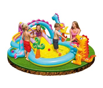 Express Delivery - Intex ZX-57135 332 x 228 x 112CM Inflatable Dinoland Water Play Centre - ID 17583