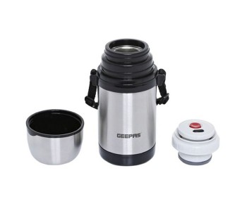 Express Delivery - Geepas GSVF4116 0.8 Litre Stainless Steel Inner Vacuum Flask, Silver - ID 13997