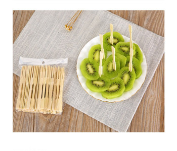 Taqdeer 100 Pieces Pure Bamboo Disposable Wooden Fork 244-5 Brown in UAE