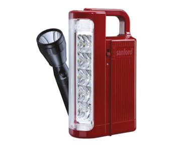 Express Delivery - Sanford SF5830SEC BS 2 in 1 Combo 15 Pieces Rechargeable LED Emergency Lantern & Flash Light, Red - ID 15773