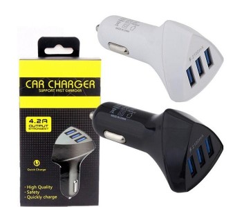 Express Delivery - Aliens Series 3 USB Ports 4.2A Fast Adaptive Intelligence Car Charger AS24 Assorted - ID 20362