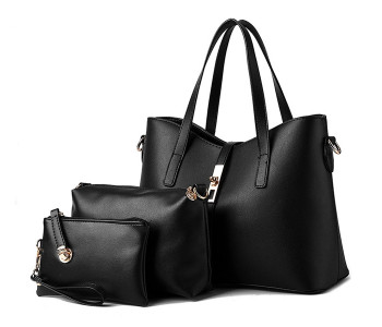 AKM AKM015 3PCS Rich Quality Womens Shoulder & Handbags - Black in OMAN