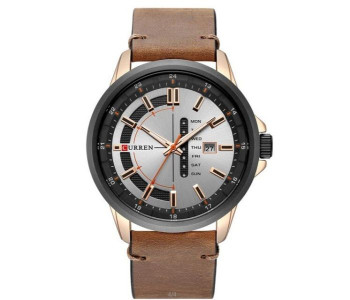 Curren 8307 Luxury Quartz Watch For Men Brown And Silver in KSA