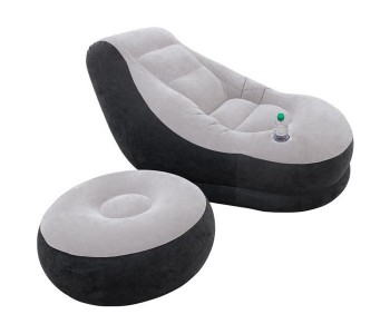 Express Delivery - Intex ZX-68564 99 x 130 x 76CM Ultralounge 2 In 1 Chair Air Sofa With Ottoman - ID 17672