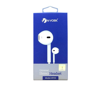 Express Delivery - Nyork NYE-33 Universal Stereo Headset for Iphone - White - ID 24538