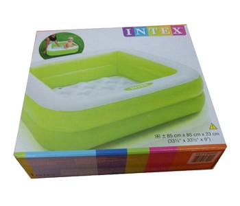 Express Delivery - Intex ZX-57100 85 x 85 x 23CM Play Box Square Shape Pool - Green - ID 17563