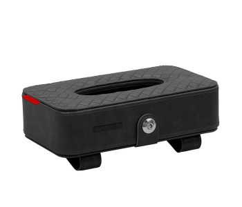 Promate TissueBox PU Leather Clip Car Sun Visor Tissue Box Holder For Facial Tissue & Other Napkin Papers - Black in UAE