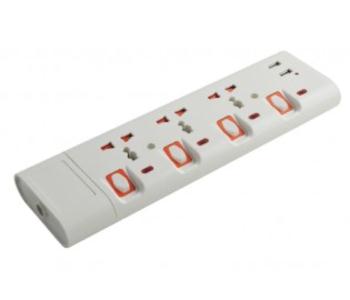 Geepas GES4094 Extension Socket With USB Port White (Duplicate in UAE