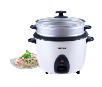 Geepas GRC4326 900 Watts Stainless Steel White Automatic Rice Cooker - 2.2 Litre in UAE