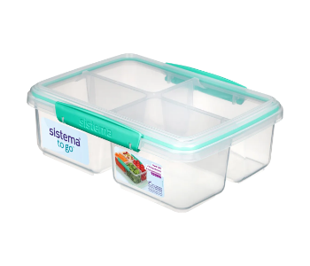 Express Delivery - Sistema To Go Lightweight Quad Split Lunch Box Minty Teal - ID 138841