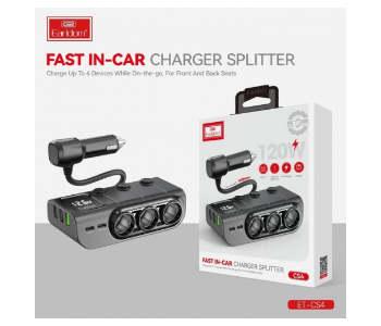 Express Delivery - Earldom CS4 120w fast in car charger splitter - ID 138988