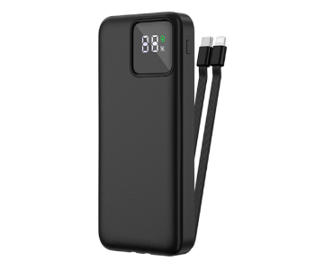 Express Delivery - WIWU 10000mAh Power Bank with Cable BLACK - ID 139021