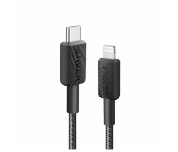 Express Delivery - Anker 322 USB C to Lightning 3ft Braided Cable A81B5H11  BLACK - ID 139156