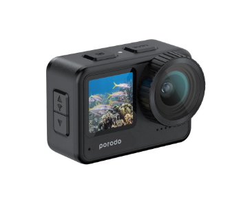 Express Delivery - Porodo Lifestyle Fully Waterproof UHD Action Camera Dual Display With Video Stabilisation - ID 139348