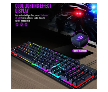 Express Delivery - Thunder Wolf TF200 Gaming Wired USB Keyboard And Mouse Set - ID 139460