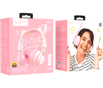 Express Delivery - Hoco W36 Cat Ear Style Headphone With Mic HiFi Audio - ID 139757