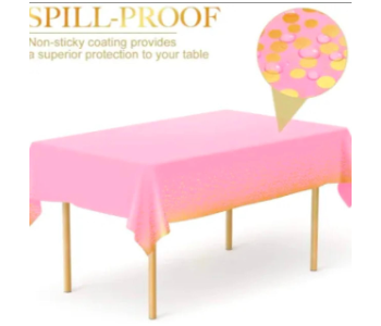 Express Delivery - Pink Table Cover With Gold Dots Confetti - ID 139788