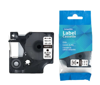 Express Delivery - Dymo Compatible Label Tape Black On White 9MM - ID 139790