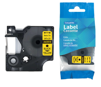 Express Delivery - Dymo Compatible Label Tape 9MM Black On Yellow - ID 139794