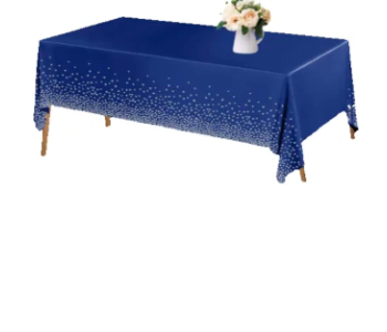 Express Delivery - Navy Blue With Silver Confetti Table Cover - ID 139796