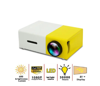 Express Delivery - Mini LED Projector HD Full Screen USB Audio Portable Home Media - ID 139810