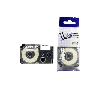 Express Delivery - Casio Compatible Label Tape 12 MM Black on White - ID 139828