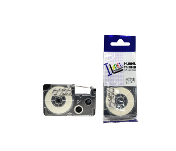 Express Delivery - Casio Compatible Label Tape 9MM Black on Clear - ID 139863