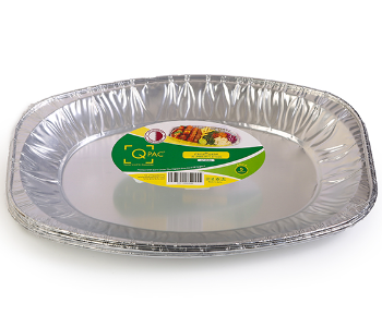 Express Delivery - Q PAC ALUMINIUM PLATTERS 6586 1 X 5 PCS SILVER - ID 140132