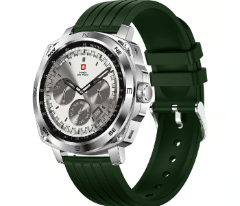 Express Delivery - Swiss Military DOM4 Smartwatch Green Silicon - ID 140265